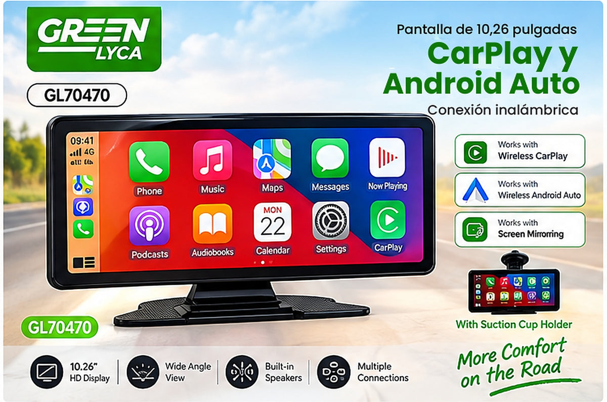 Pantalla CarPlay y Android Auto 10,26" Inalámbrica para Camión