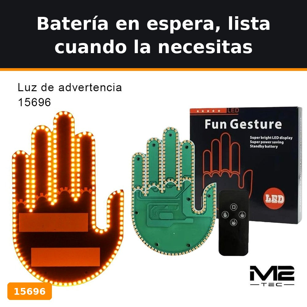 Señal de aviso LED en forma de mano para parar tráfico o avisar en carretera