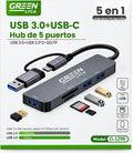 Hub USB-C y USB-A 5 en 1 con Lector de Tarjetas SD/TF – Para Portátil en Cabina