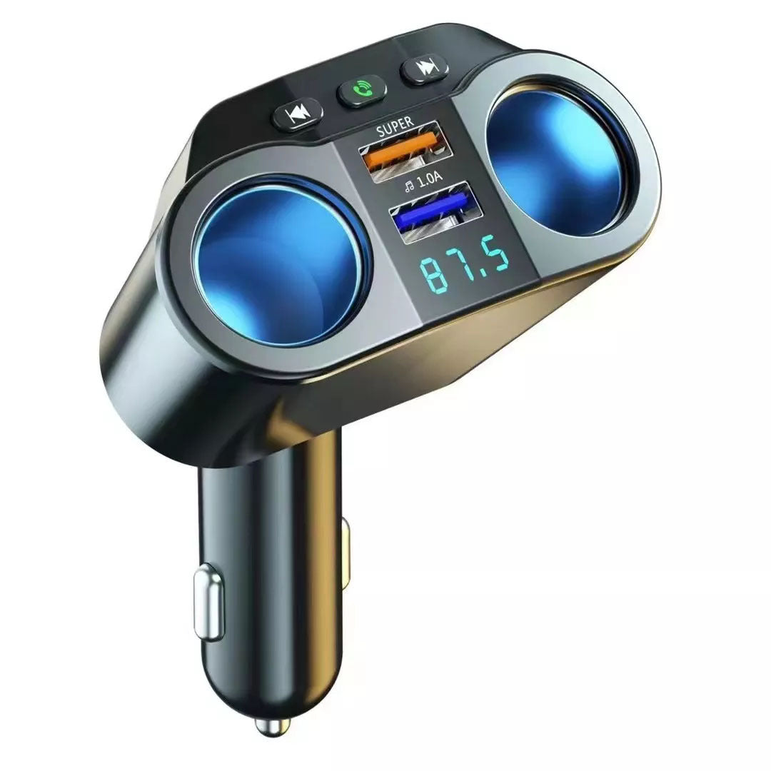 Cargador de Coche KC-01 Multifunción con Transmisor FM y Bluetooth 5.0