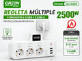 Regleta 3 Enchufes + 2 USB-A + 2 USB-C con Luz Nocturna Táctil – 7 Dispositivos desde un Solo Enchufe