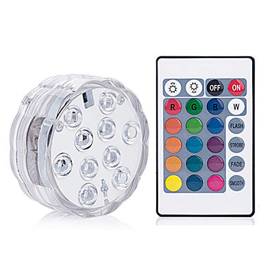 Luz LED Sumergible RGB con Mando a Distancia para Decoración