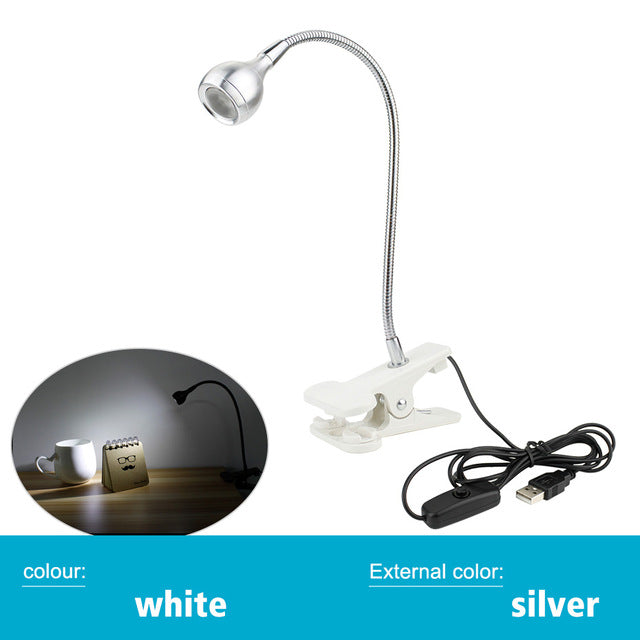 Lámpara LED USB con Pinza Flexible para Lectura y Trabajo Nocturno