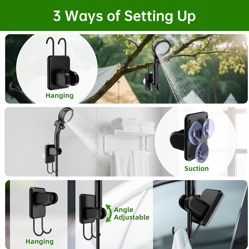 Ducha Portátil para Camping y Senderismo - 6000mAh Recargable con Pantalla Digital Completa