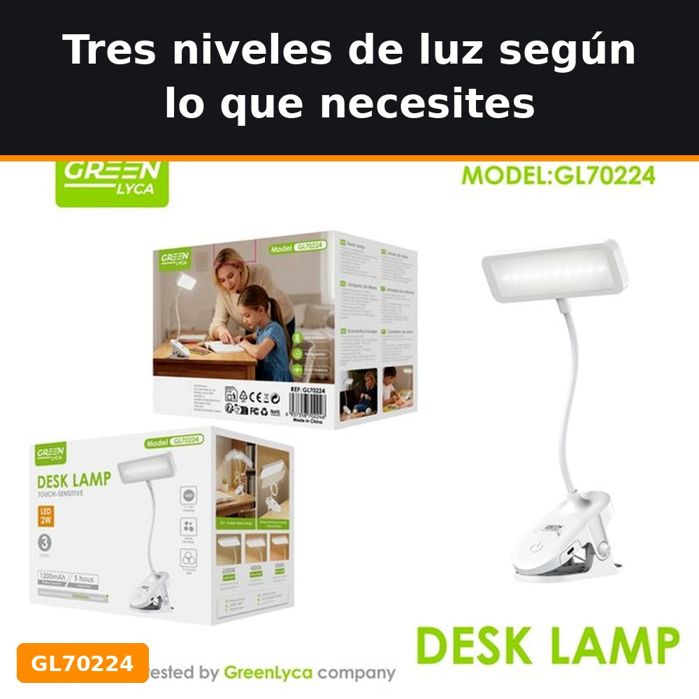 Lámpara de pinza para papeleo o comer en la cabina sin gastar la batería del móvil