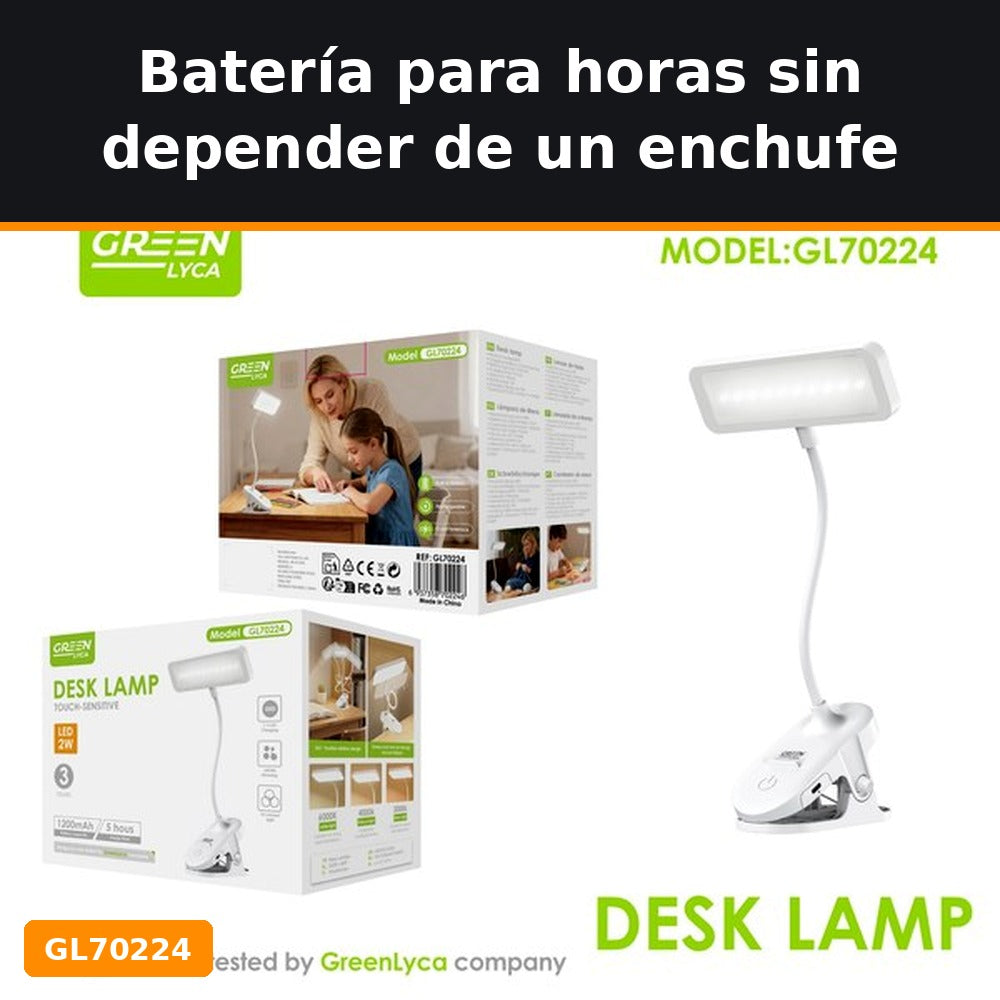 Lámpara de pinza para papeleo o comer en la cabina sin gastar la batería del móvil