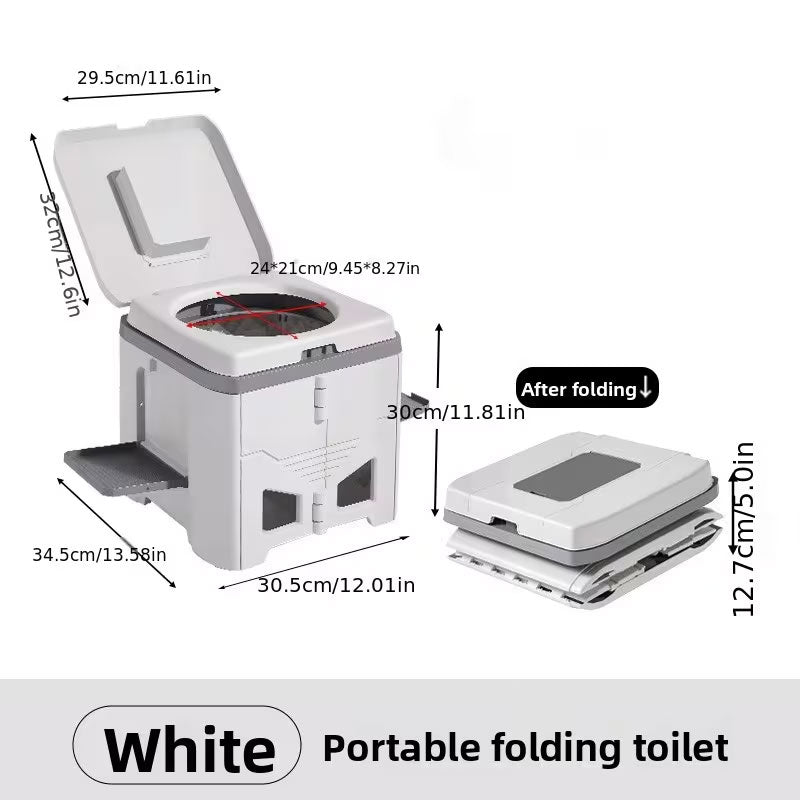 WC Portátil Plegable para Coche y Camping - Taburete de Emergencia Exterior con Diseño Antiolor, WC de Viaje para Adultos
