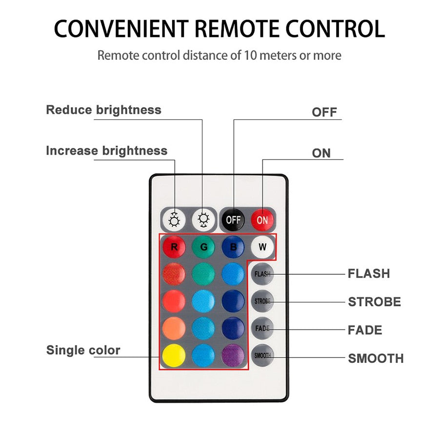 Luz LED Sumergible RGB con Mando a Distancia para Decoración