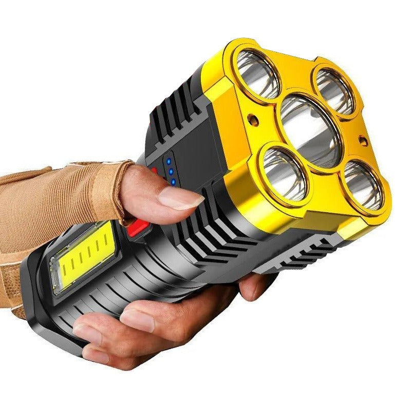 Linterna LED Portátil con Luz COB Lateral y Carga USB Recargable