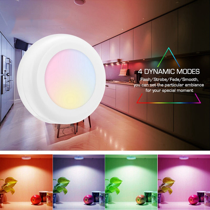 Luz LED RGB Inalámbrica con Mando y Sensor Táctil para Armario y Cabina