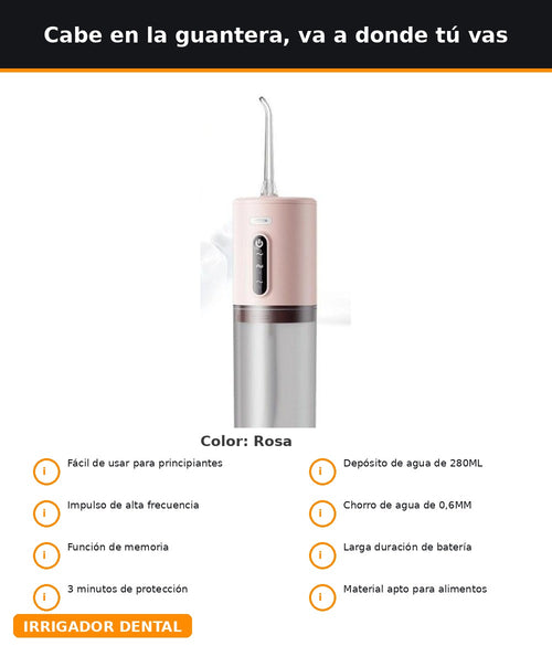 Irrigador Dental Portátil Recargable para Camión IPX7 280ml
