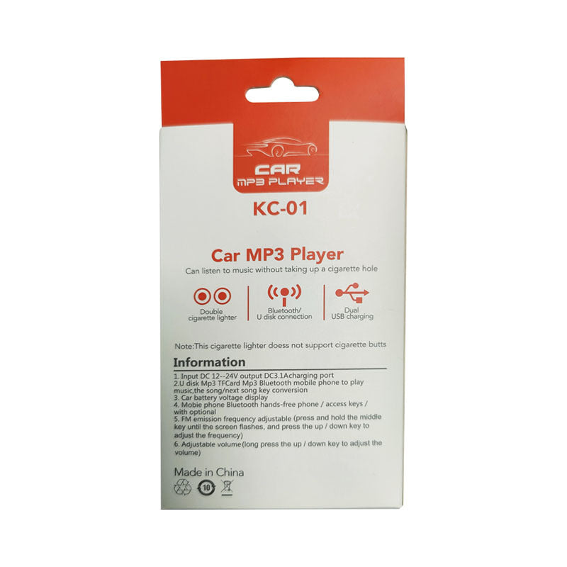 Cargador de Coche KC-01 Multifunción con Transmisor FM y Bluetooth 5.0