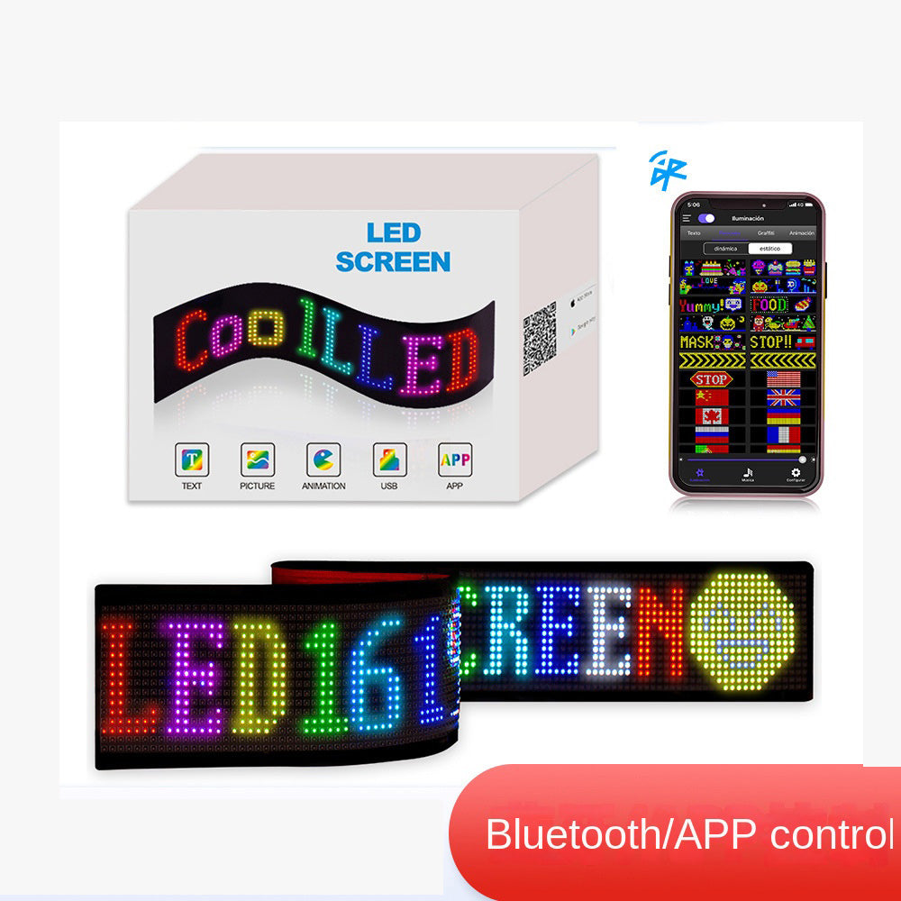 Pantalla LED Flexible para Coche con Control por App Bluetooth y RGB