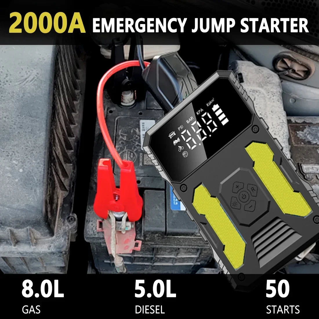 Arrancador Portátil con Compresor de Aire A22 12V | Power Bank y Luz SOS