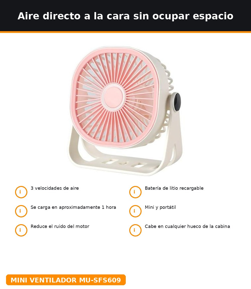 Mini ventilador portátil para la cabina
