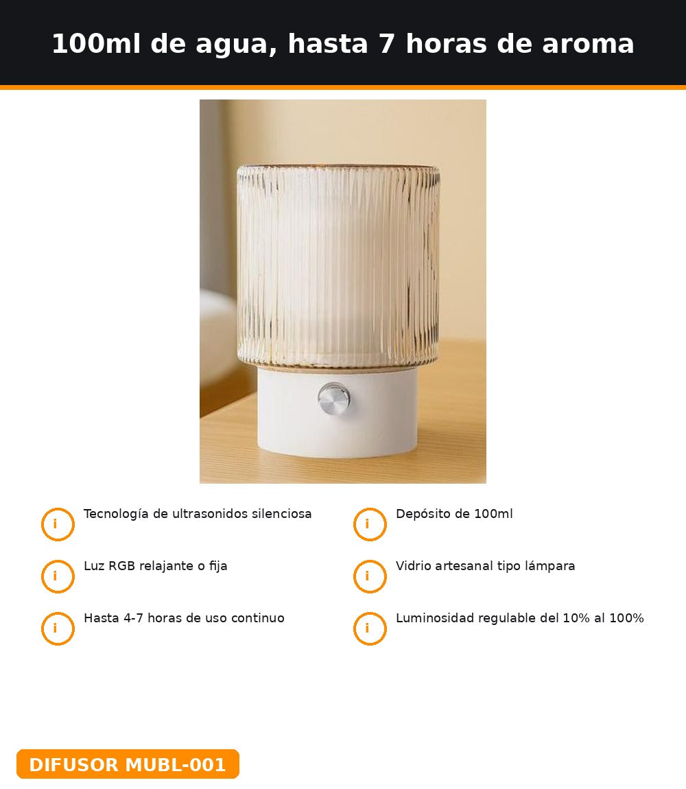 Difusor de aroma con luz relajante para la cabina