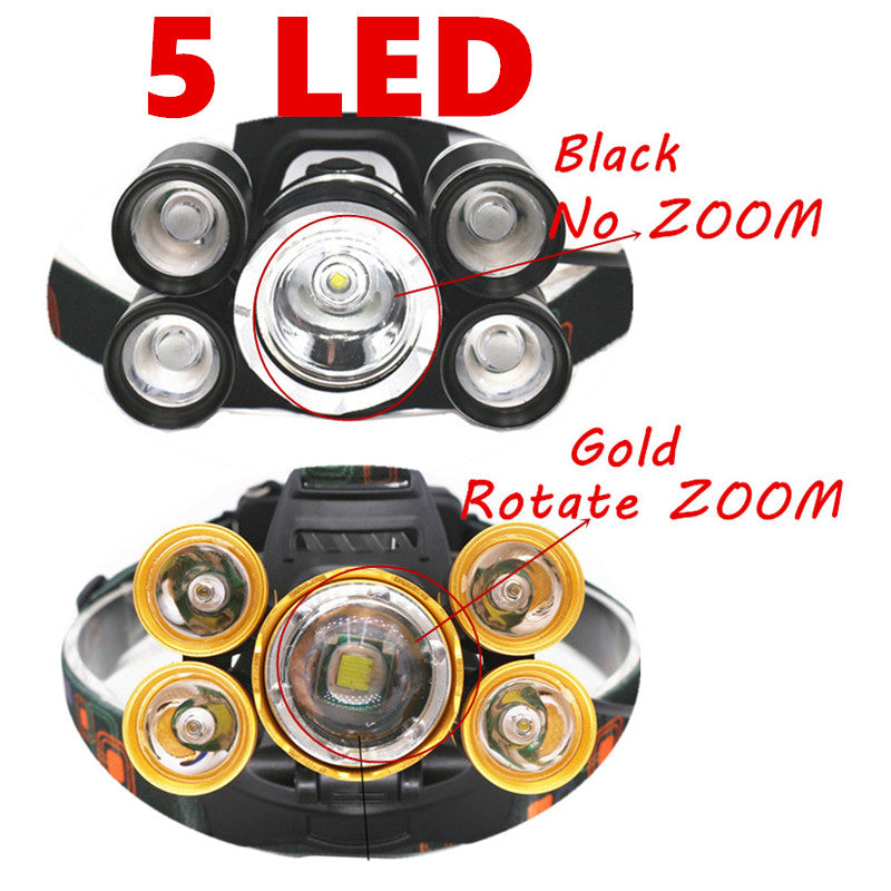Linterna Frontal LED XM-T6 15000 lm con Zoom y Carga USB