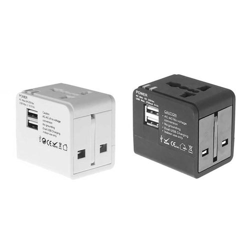 Adaptador de Viaje Universal con USB para Enchufes Internacionales