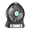 Mini Ventilador USB Recargable 4" con 3 Velocidades y Luz LED