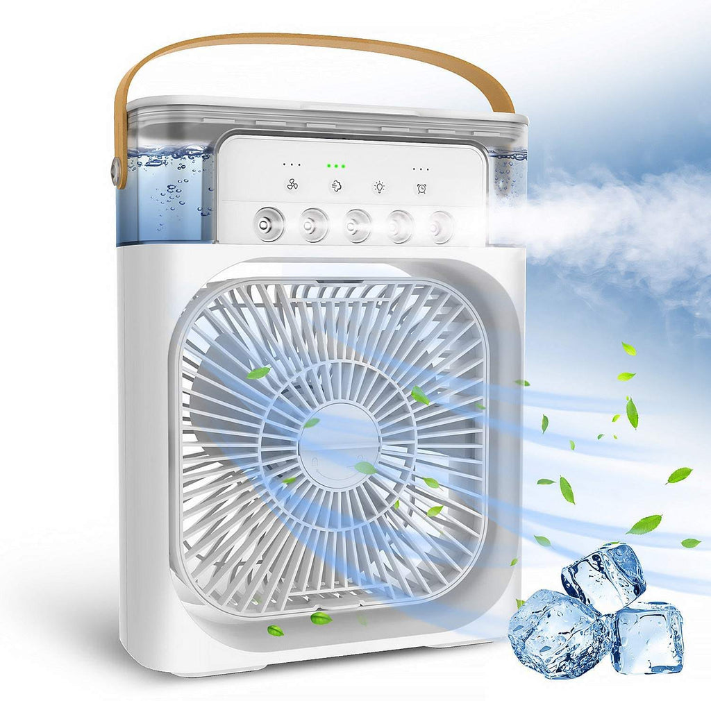 Ventilador de Aire Frío con Spray y Humidificador USB de Escritorio