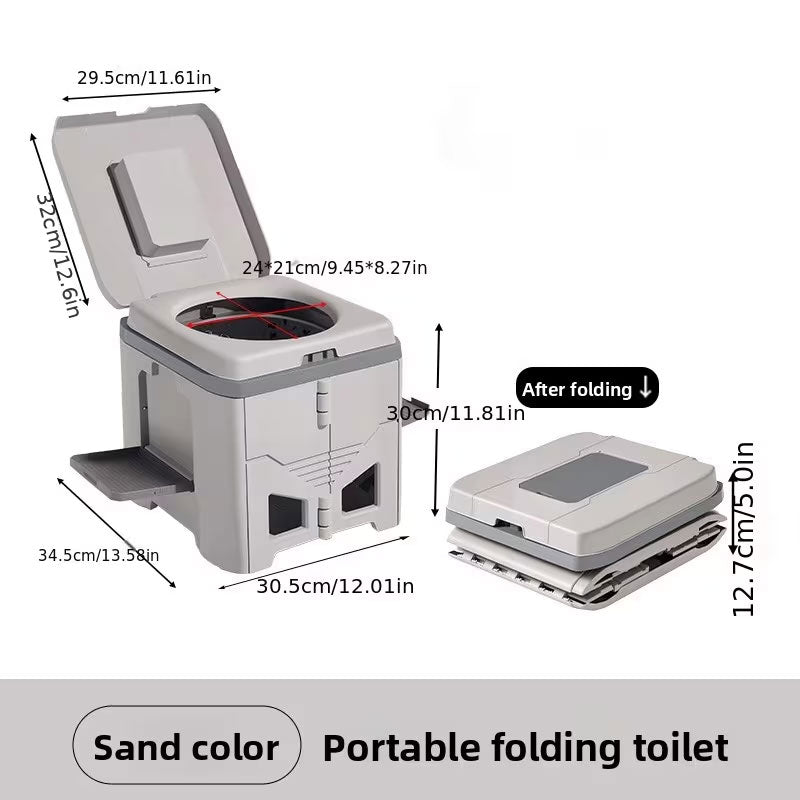 WC Portátil Plegable para Coche y Camping - Taburete de Emergencia Exterior con Diseño Antiolor, WC de Viaje para Adultos