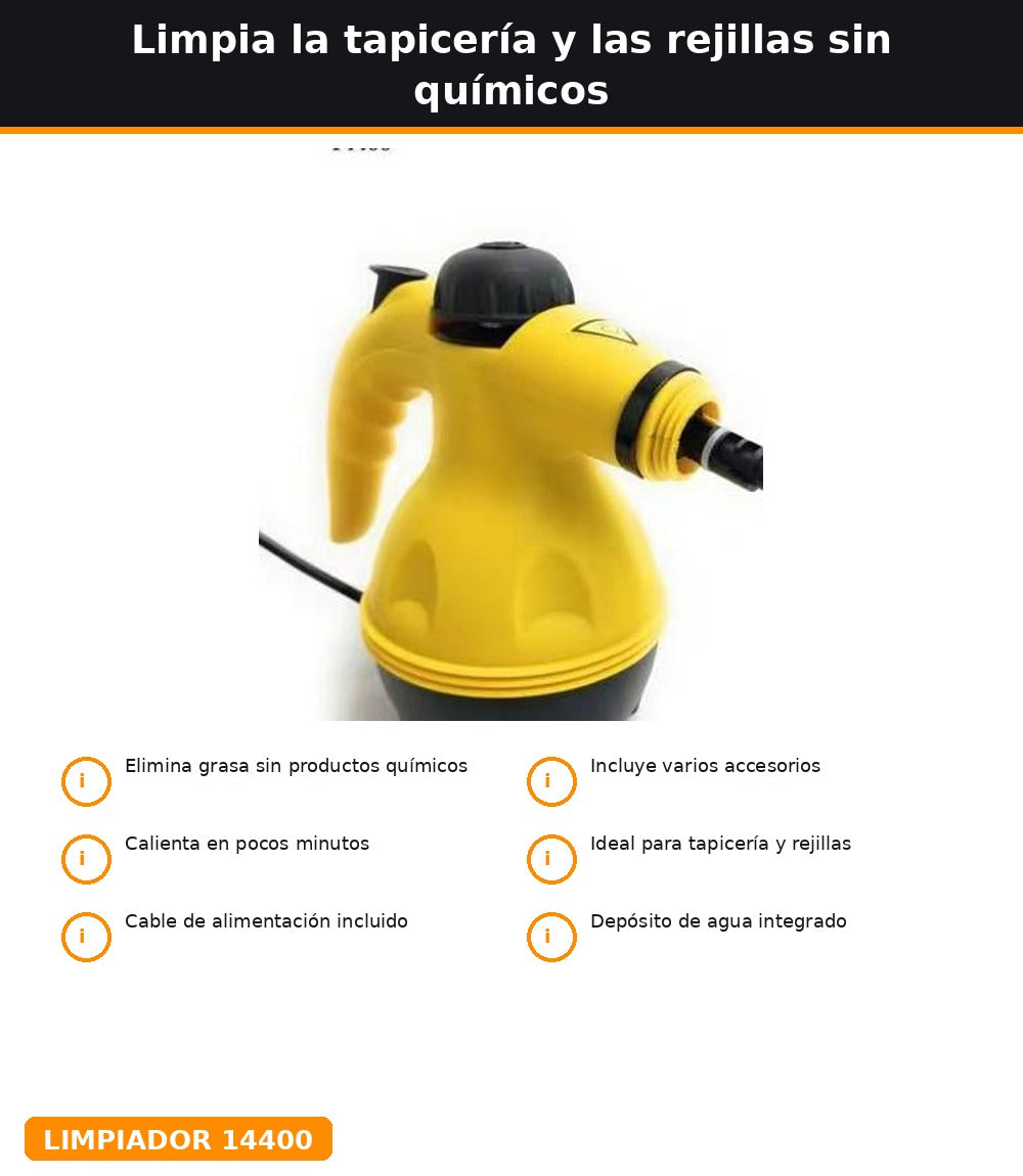 Limpiador a vapor de mano para la cabina y el interior