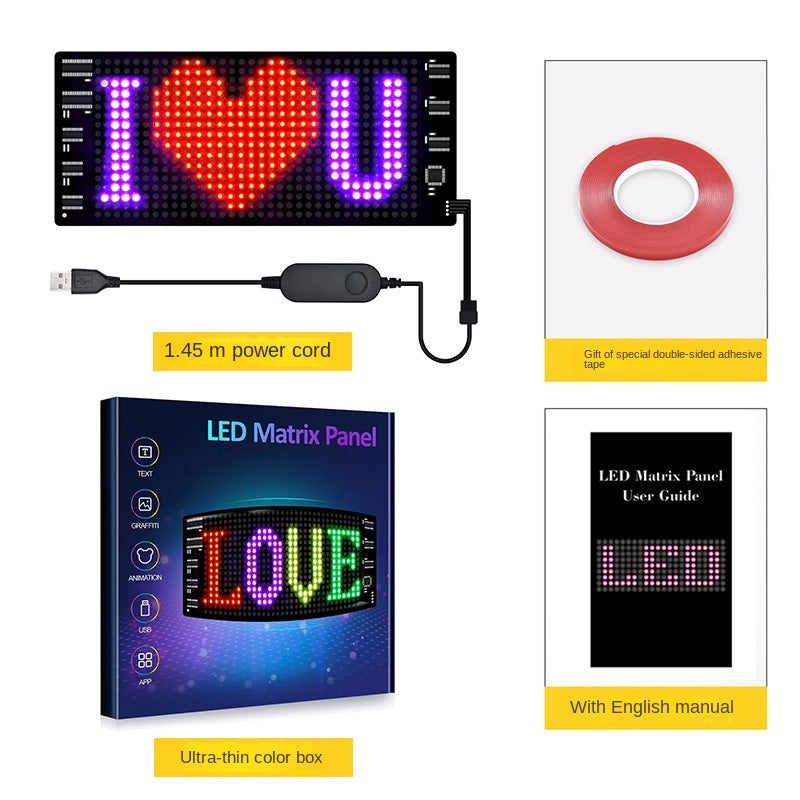 Pantalla LED Flexible para Coche con Control por App Bluetooth y RGB