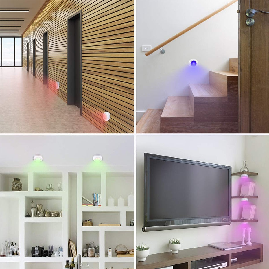 Luz LED RGB Inalámbrica con Mando y Sensor Táctil para Armario y Cabina