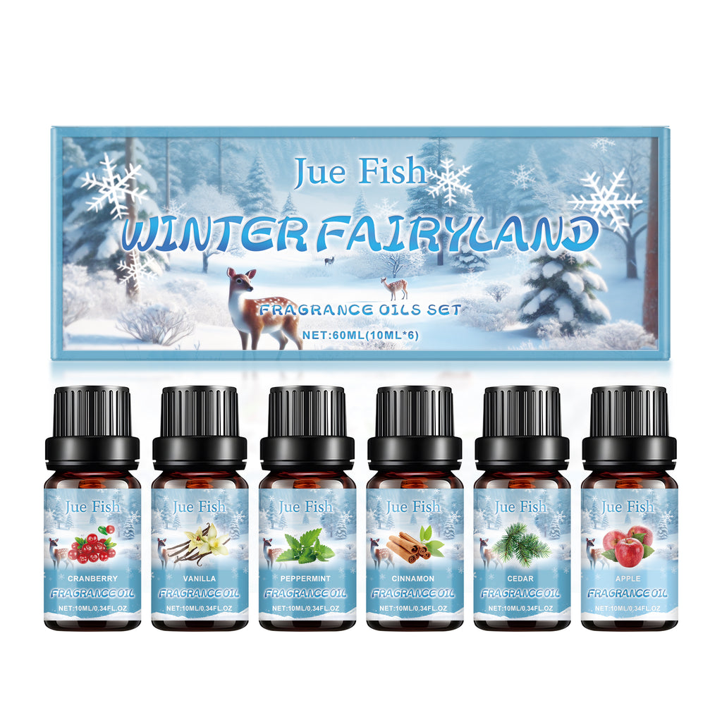 Set de Aceites Esenciales de Aromaterapia de Invierno – Humidificador, Ambientador y Calidez para el Hogar