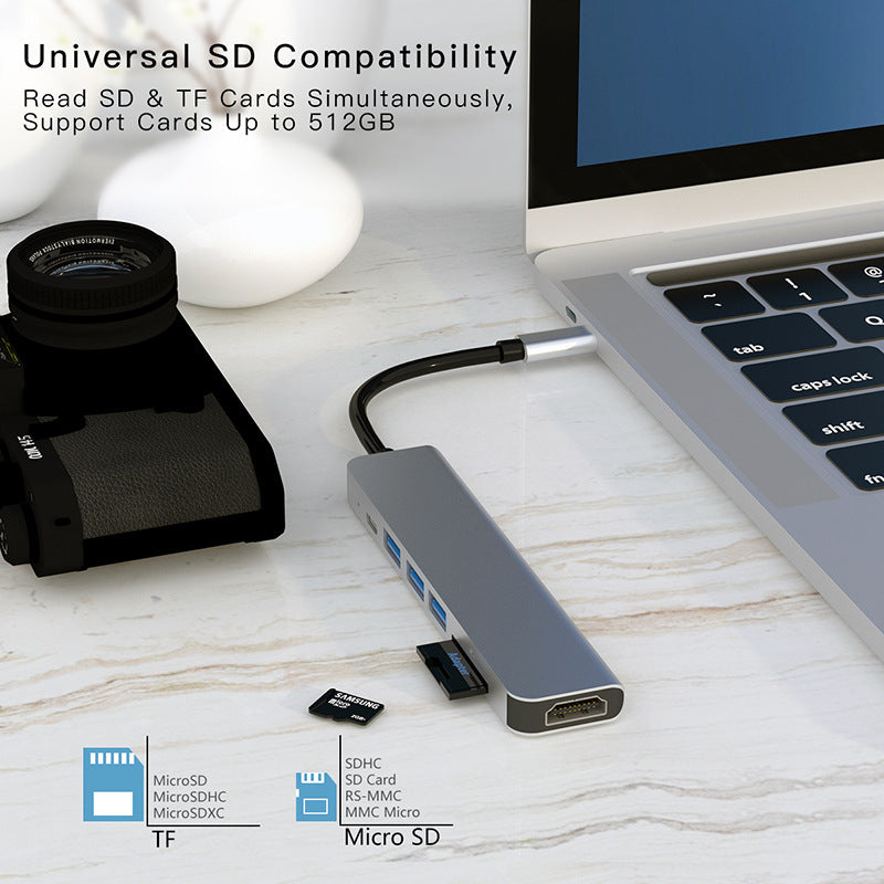 Docking Station 7 en 1 USB-C para Portátil y Tablet
