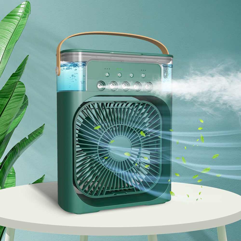 Ventilador de Aire Frío con Spray y Humidificador USB de Escritorio