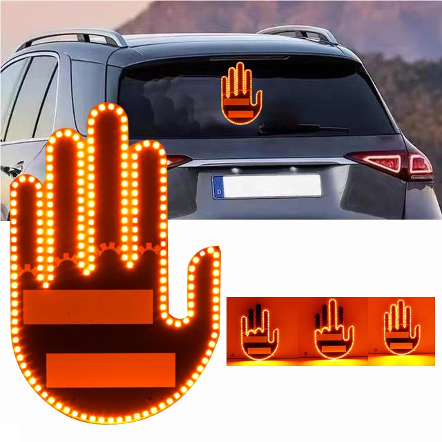 Letrero LED Dedo Corazón para Luneta Trasera del Coche