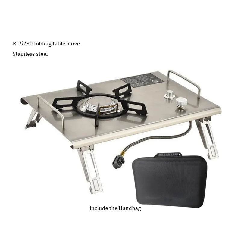 Hornillo de Gas Plegable IGT 4000W Acero Inoxidable para Camping
