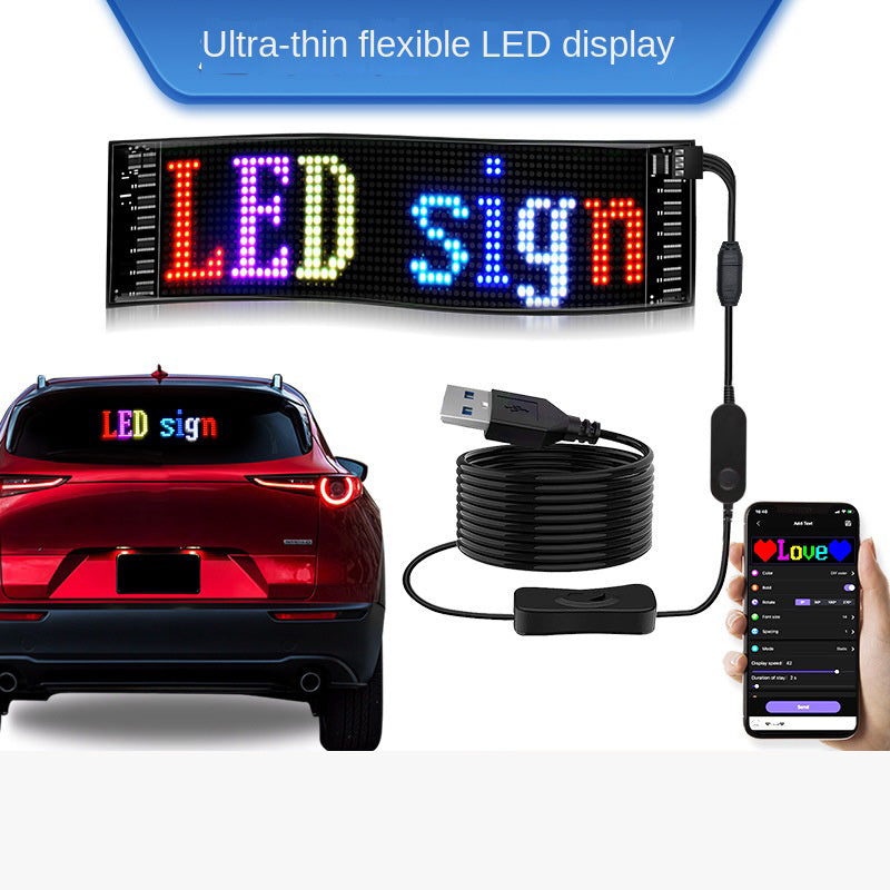 Pantalla LED Flexible para Coche con Control por App Bluetooth y RGB