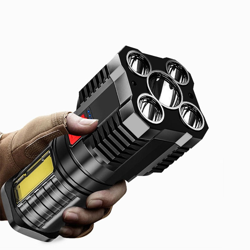 Linterna LED Portátil con Luz COB Lateral y Carga USB Recargable