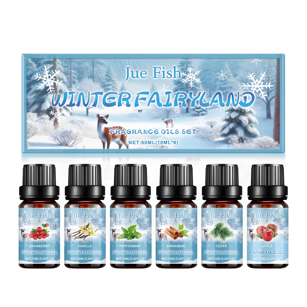 Set de Aceites Esenciales de Aromaterapia de Invierno – Humidificador, Ambientador y Calidez para el Hogar