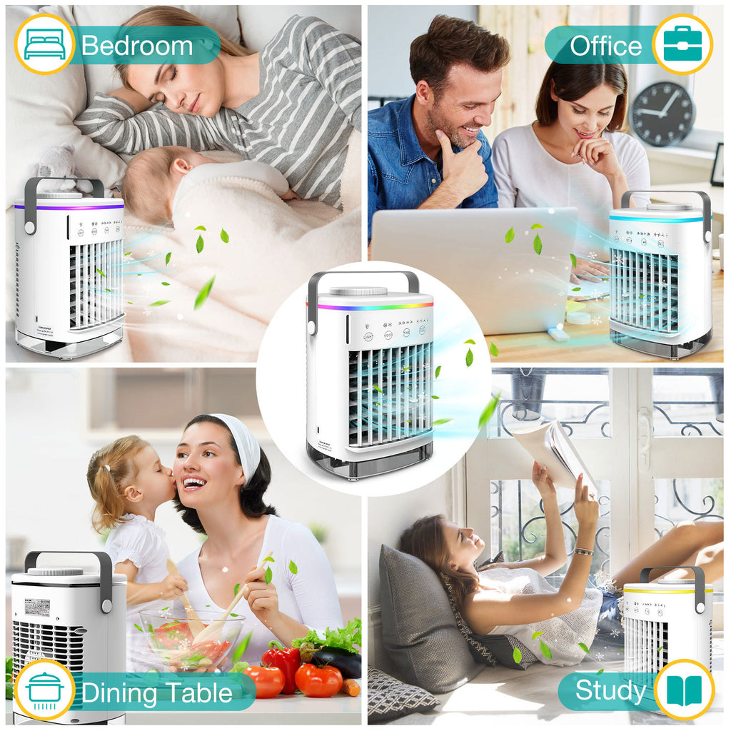 Aire Acondicionado Portátil USB con Spray y 4 Velocidades