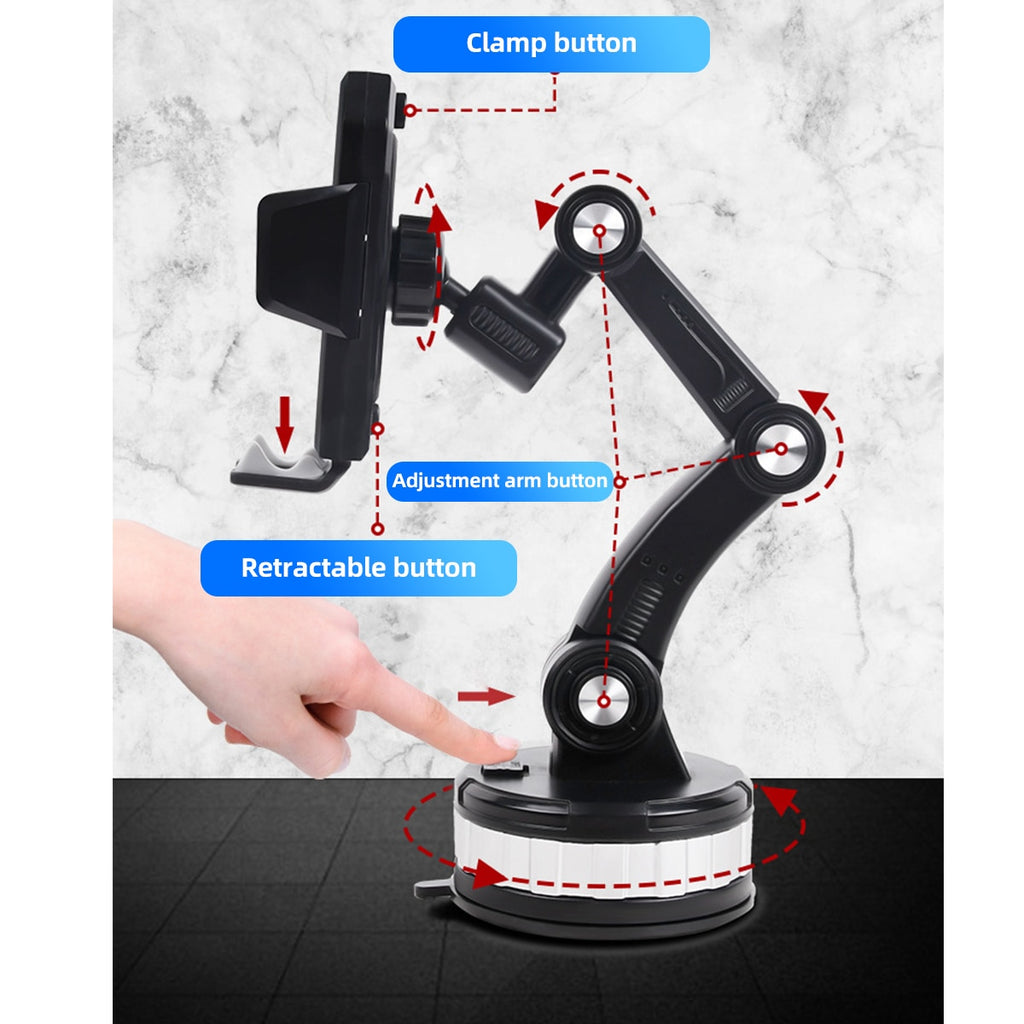 Soporte Móvil con Ventosa para Camión y GPS con Brazo Articulado Largo