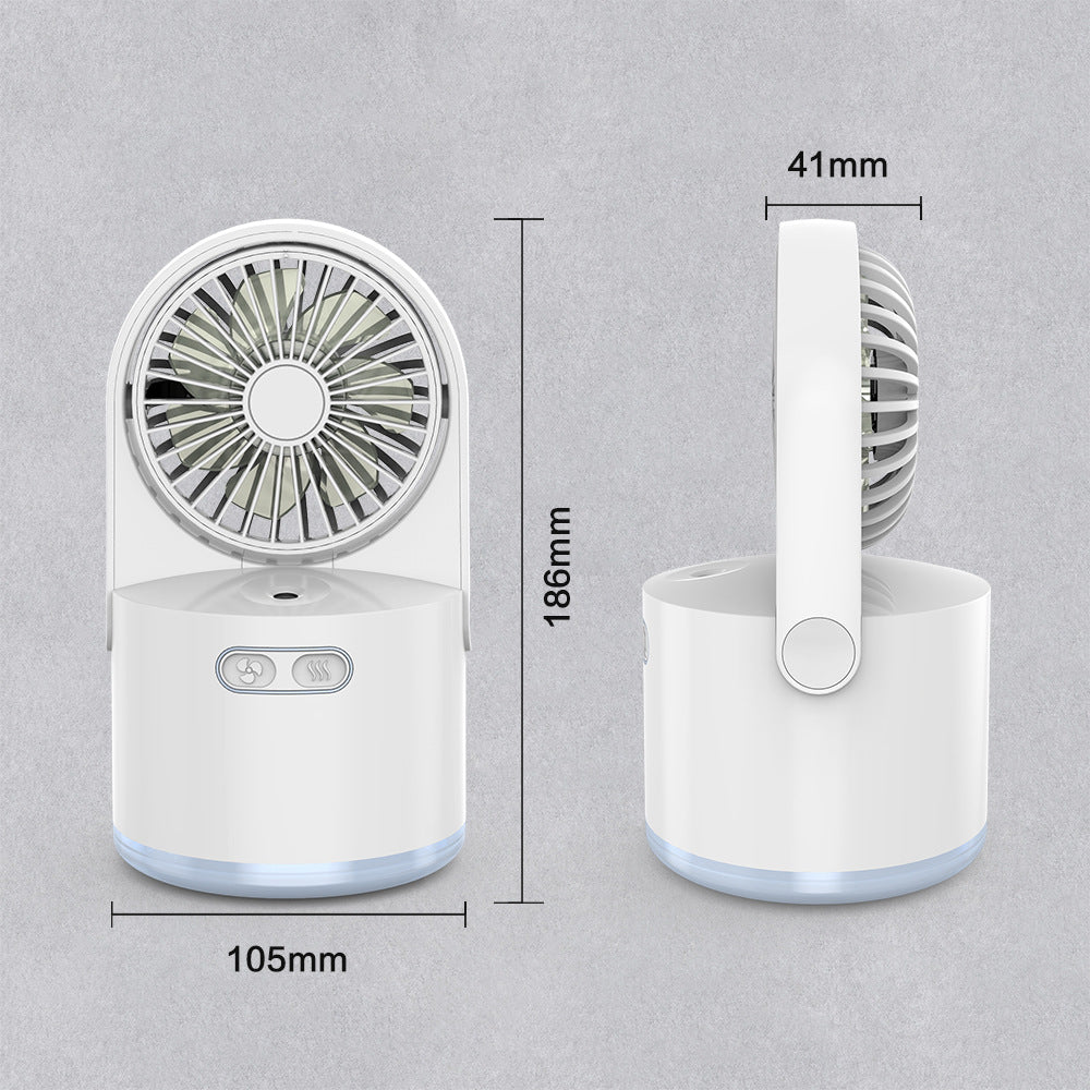 Ventilador con Humidificador Nebulizador USB Recargable 3 Velocidades
