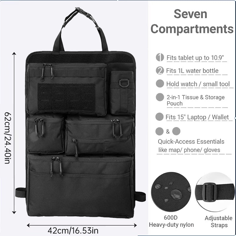 Organizador Táctico para Asiento Trasero de Camión, SUV y Furgoneta