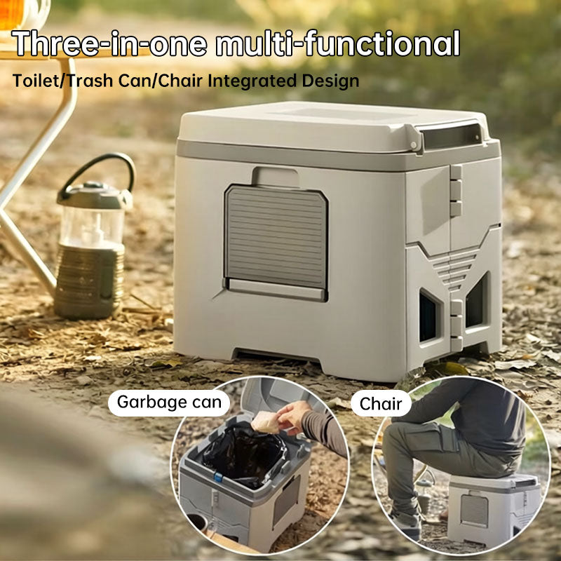 WC Portátil Plegable para Coche y Camping - Taburete de Emergencia Exterior con Diseño Antiolor, WC de Viaje para Adultos