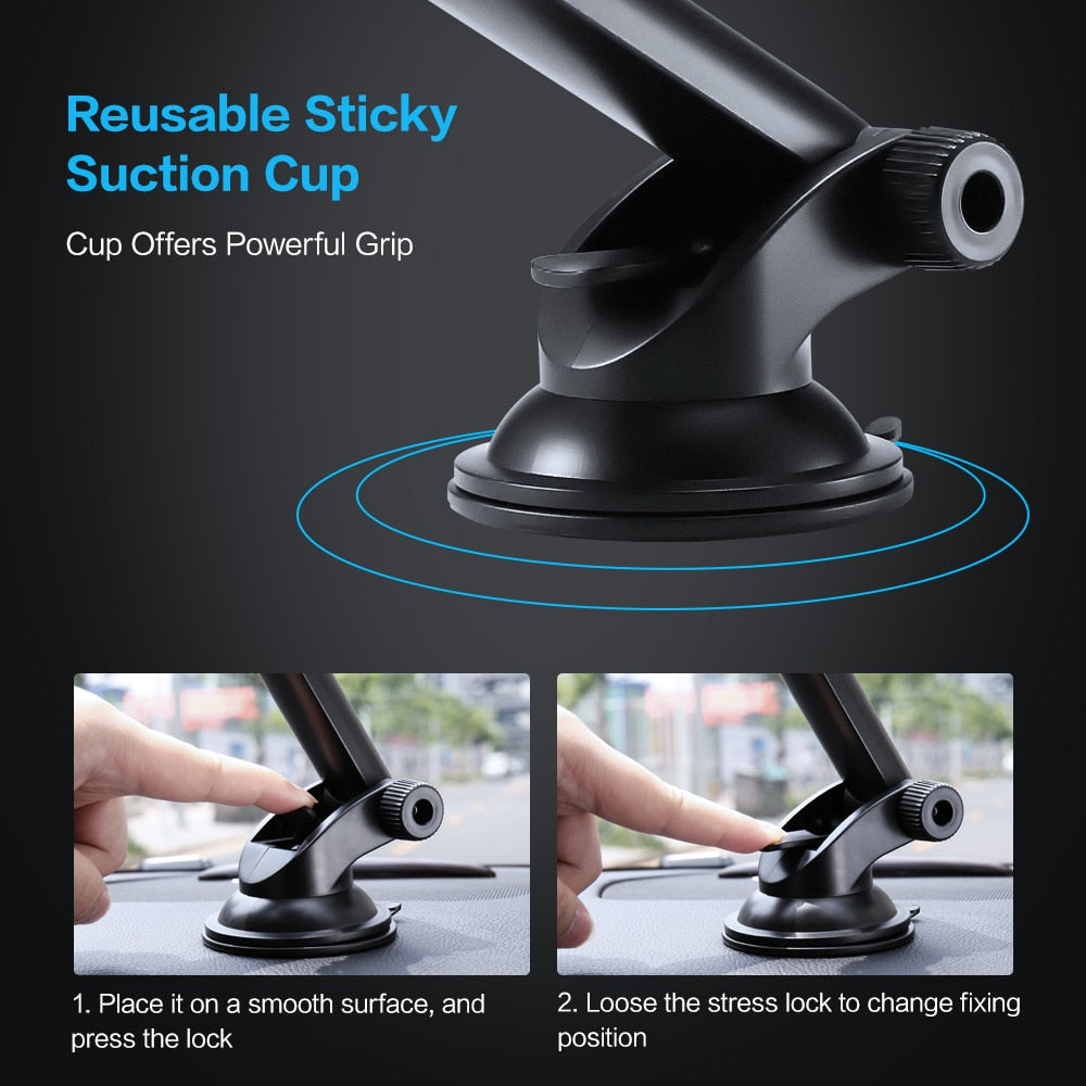 Soporte Móvil para Coche con Ventosa y Rotación 360º Universal