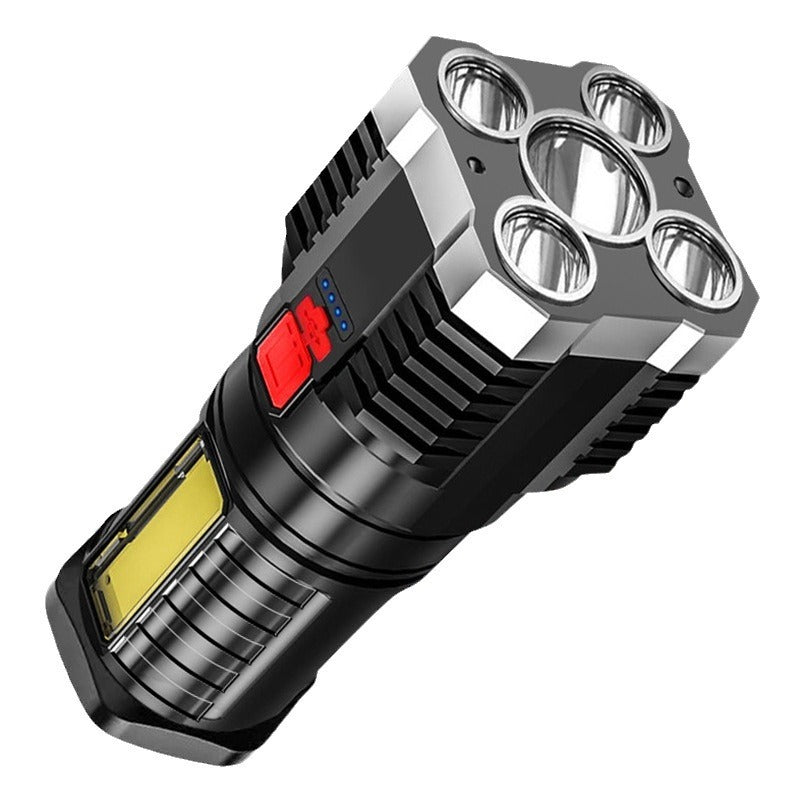 Linterna LED Portátil con Luz COB Lateral y Carga USB Recargable