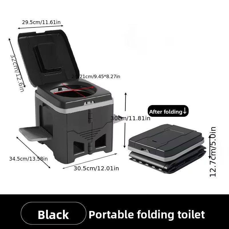 WC Portátil Plegable para Coche y Camping - Taburete de Emergencia Exterior con Diseño Antiolor, WC de Viaje para Adultos