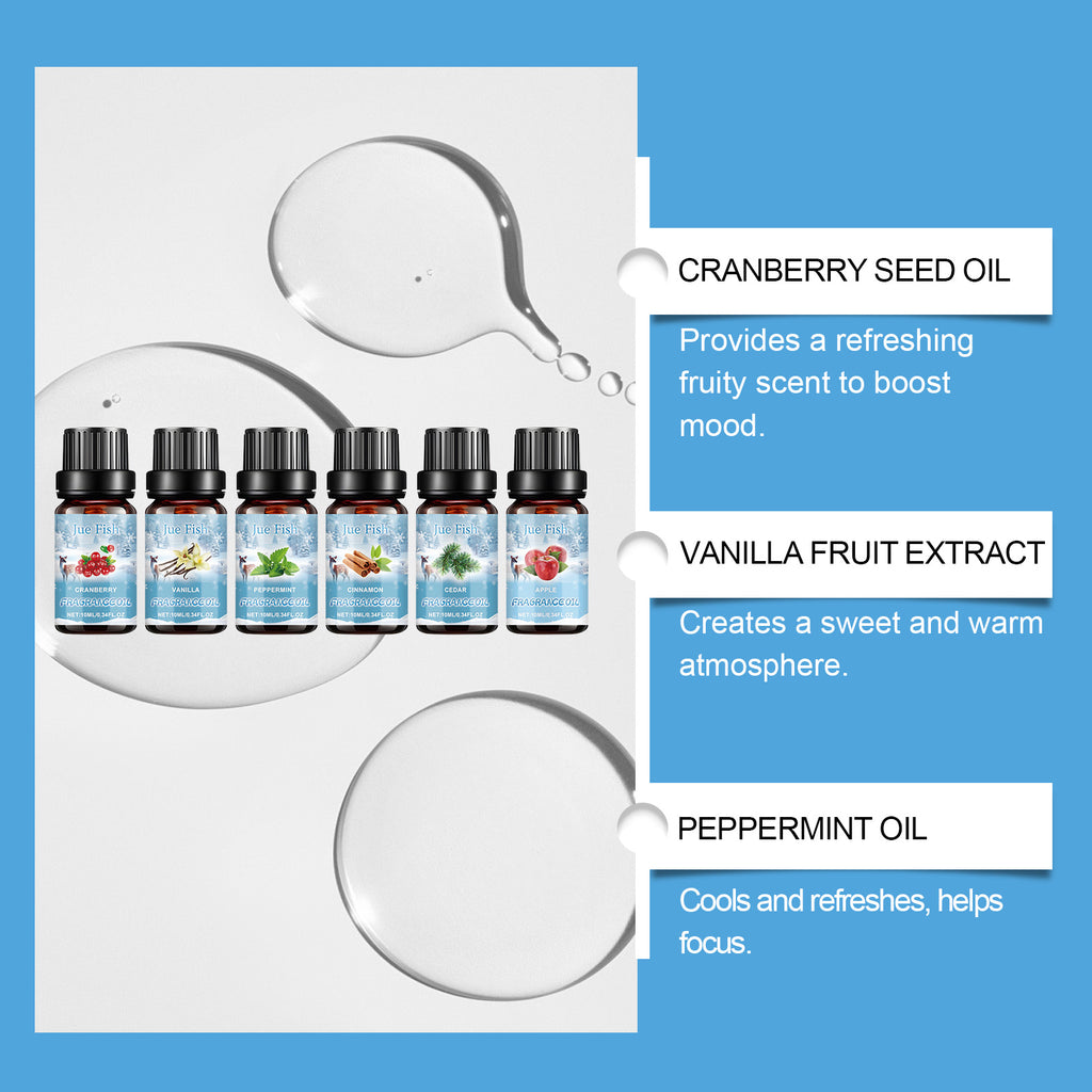 Set de Aceites Esenciales de Aromaterapia de Invierno – Humidificador, Ambientador y Calidez para el Hogar