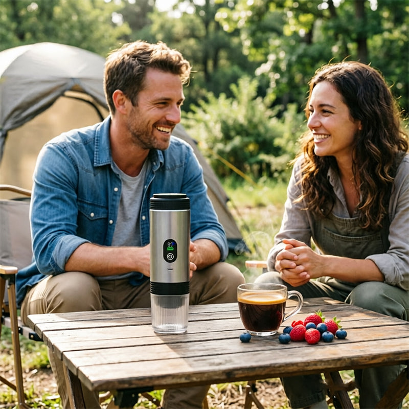 Cafetera Espresso Portátil 3 en 1 con Pantalla Digital y Batería 7500 mAh