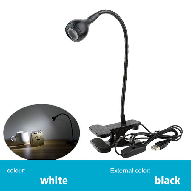 Lámpara LED USB con Pinza Flexible para Lectura y Trabajo Nocturno