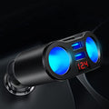 Divisor de Mechero 2 Salidas con QC3.0 y Voltímetro LED 12V/24V