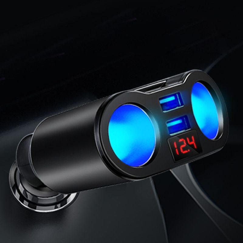 Divisor de Mechero 2 Salidas con QC3.0 y Voltímetro LED 12V/24V