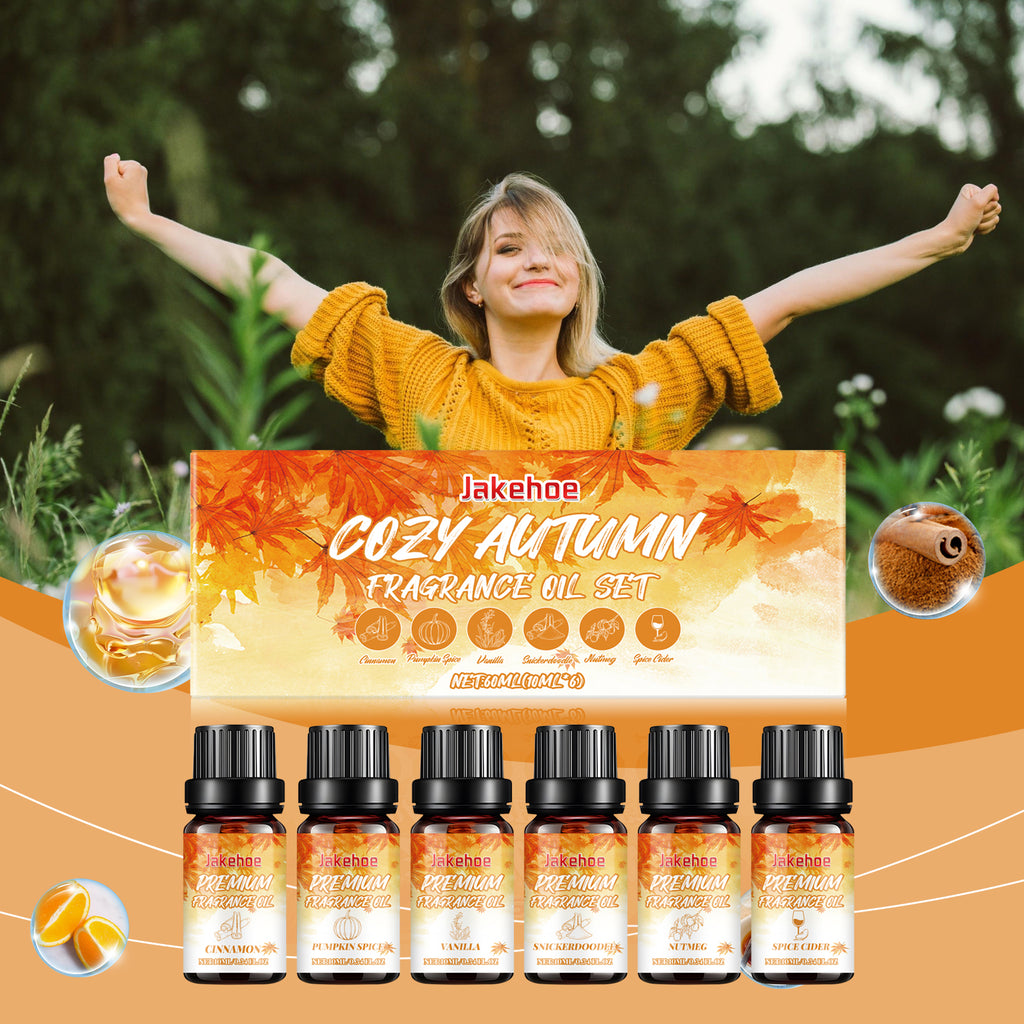 Set de Aceites Esenciales de Otoño – Ambiente Cálido, Fragancia Duradera para Humidificador y Hogar